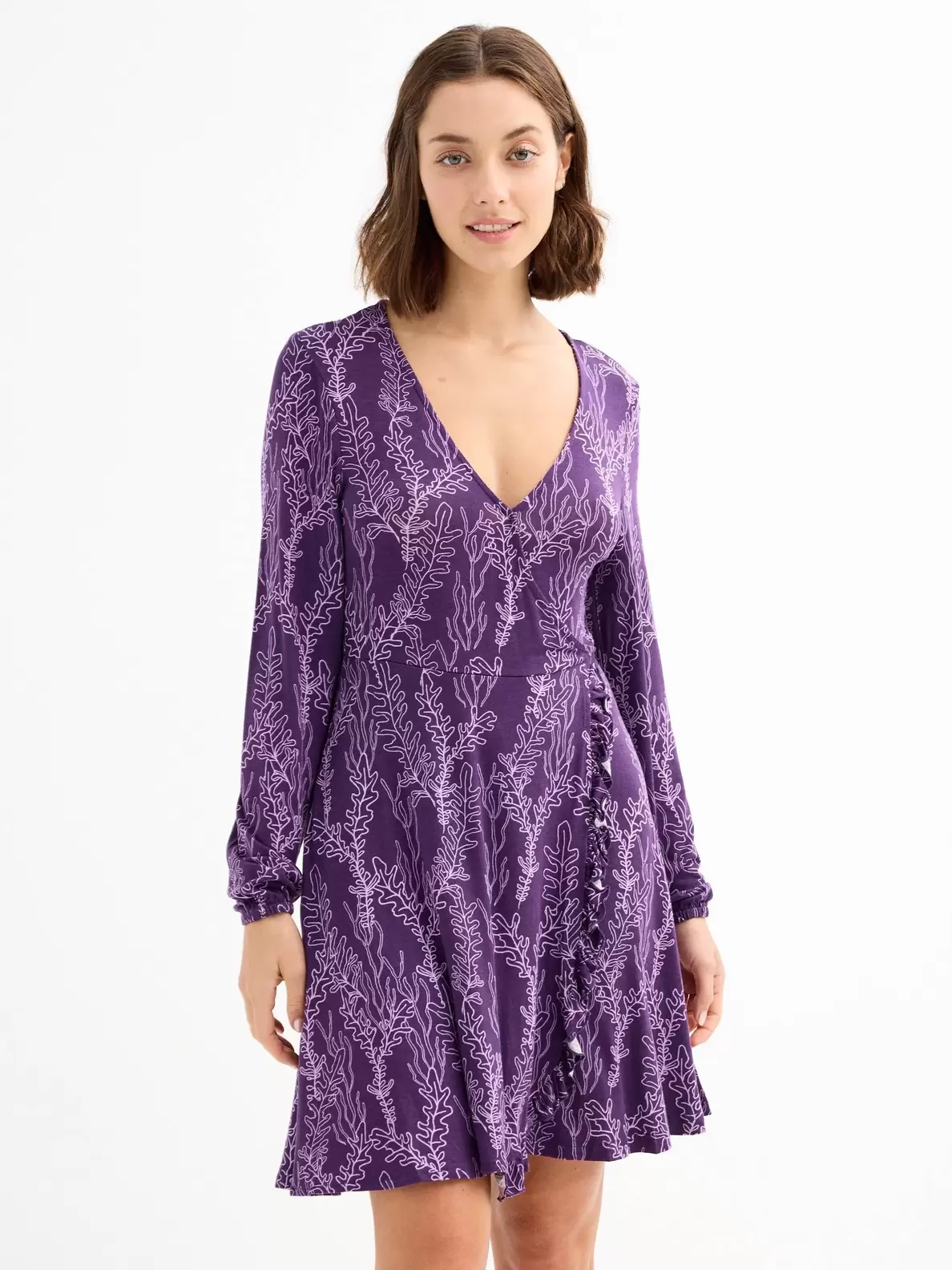 Vestido mini print coral