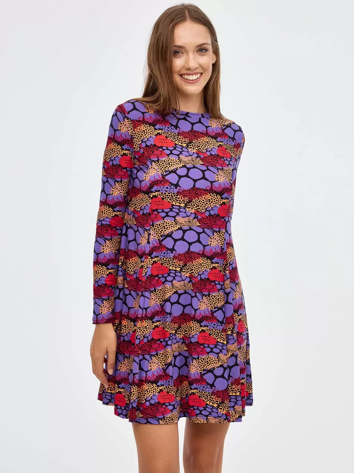 Vestido mini print morado