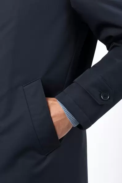 Raincoat with Layered-Look Effect