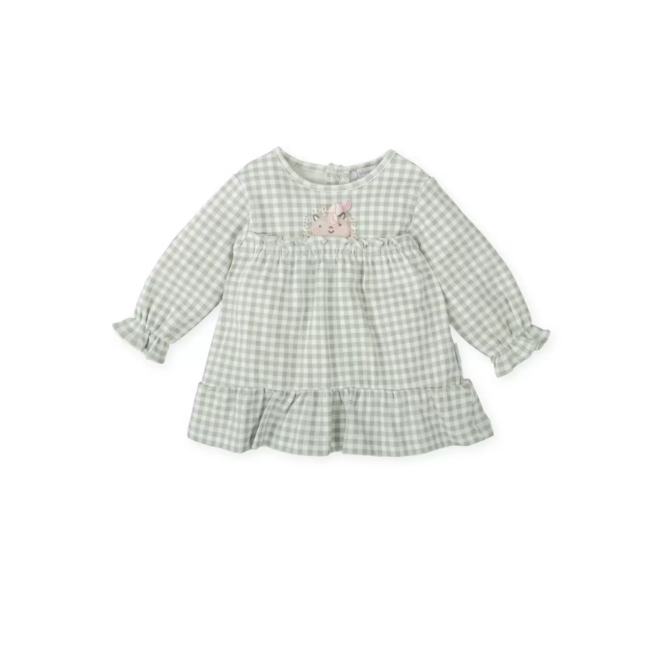 BABY DRESS IN SAGE GINGHAM