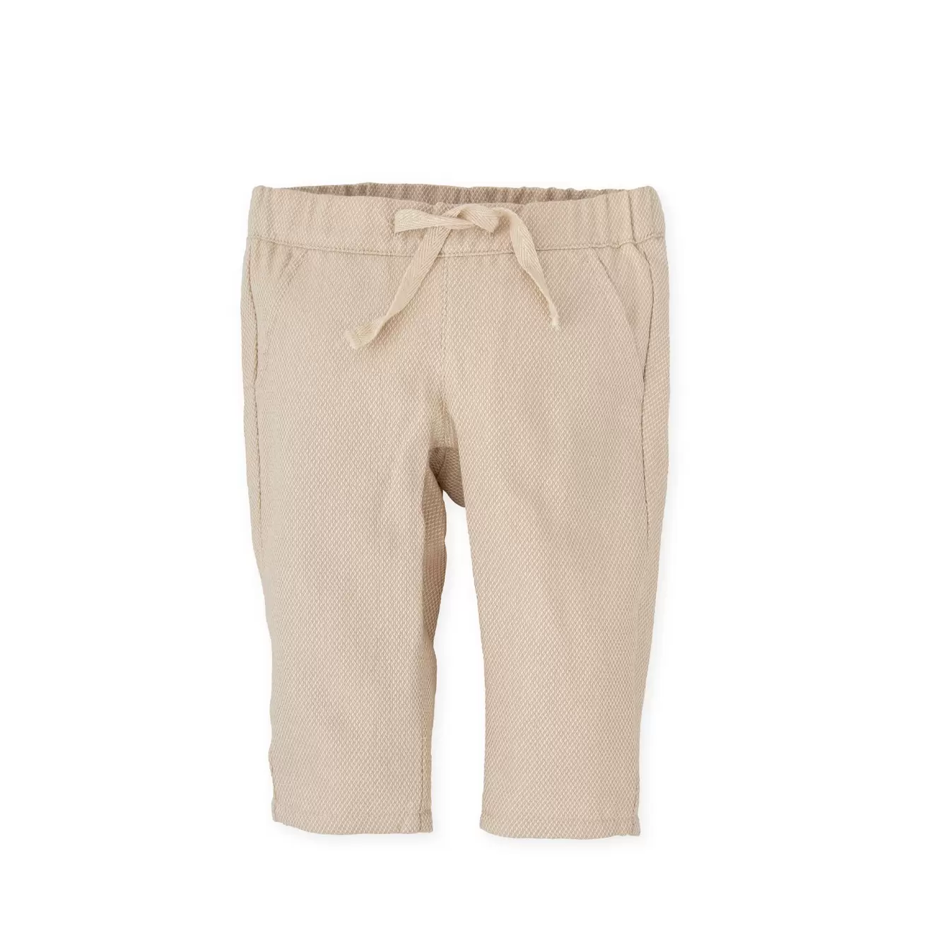 PANTS IN SAND COLOR AND TEXTURED FABRIC