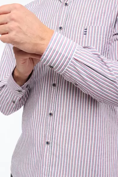 Slim Fit Shirt with Stripes Print