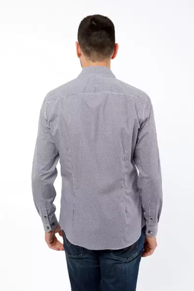Micropattern Shirt with Details, Regular Fit