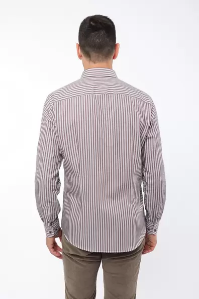 Regular Fit Striped Shirt with Details