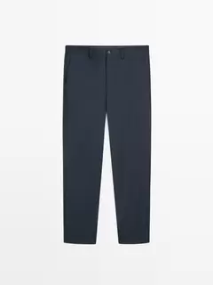 Pantalón traje wide leg lana