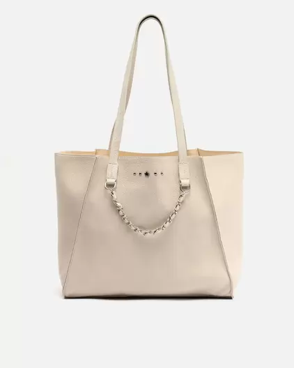 Bolso shopper grande con detalles metálicos ed.