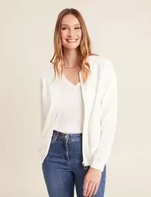 Gilet réversible brodée ecru femme