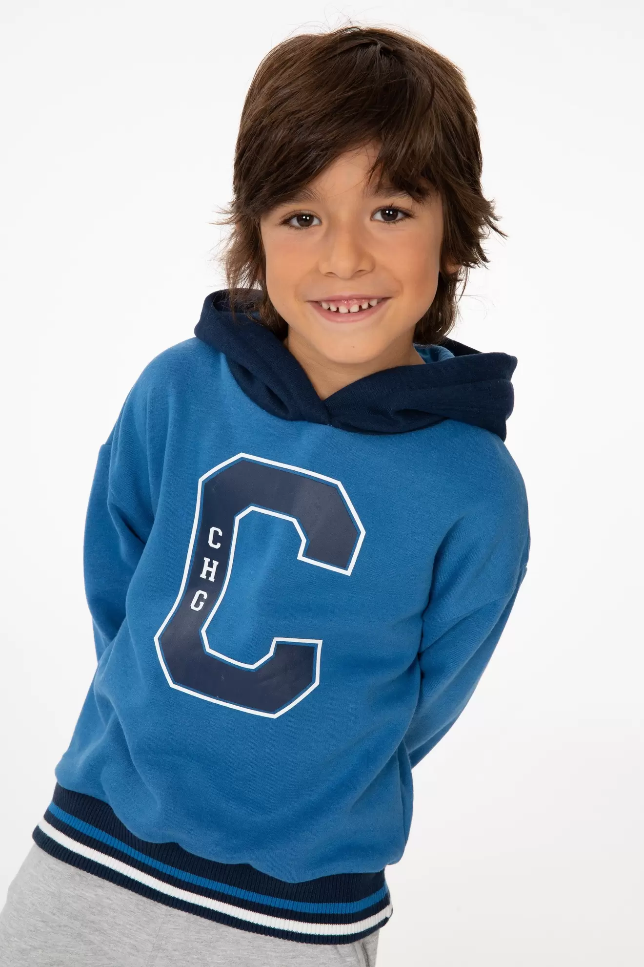 Sudadera cerrada de niño azul CHG