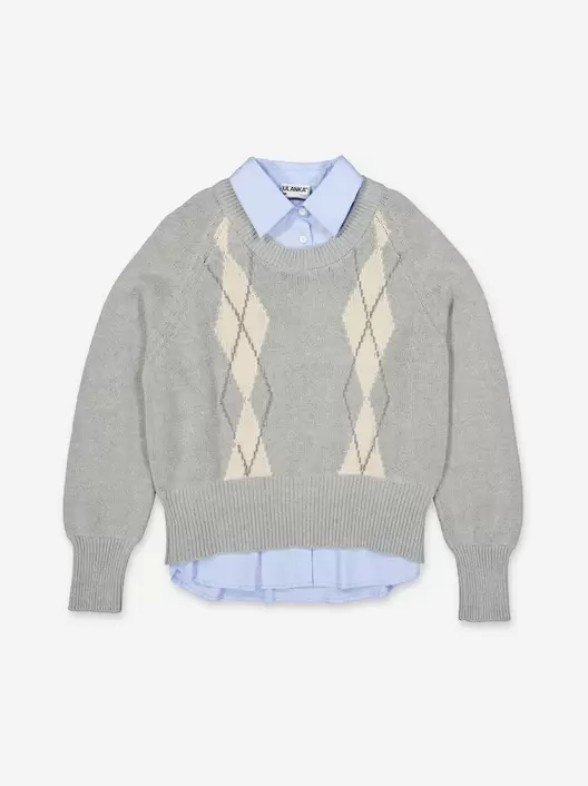 Knitted sweater with shirt - ULK Vera