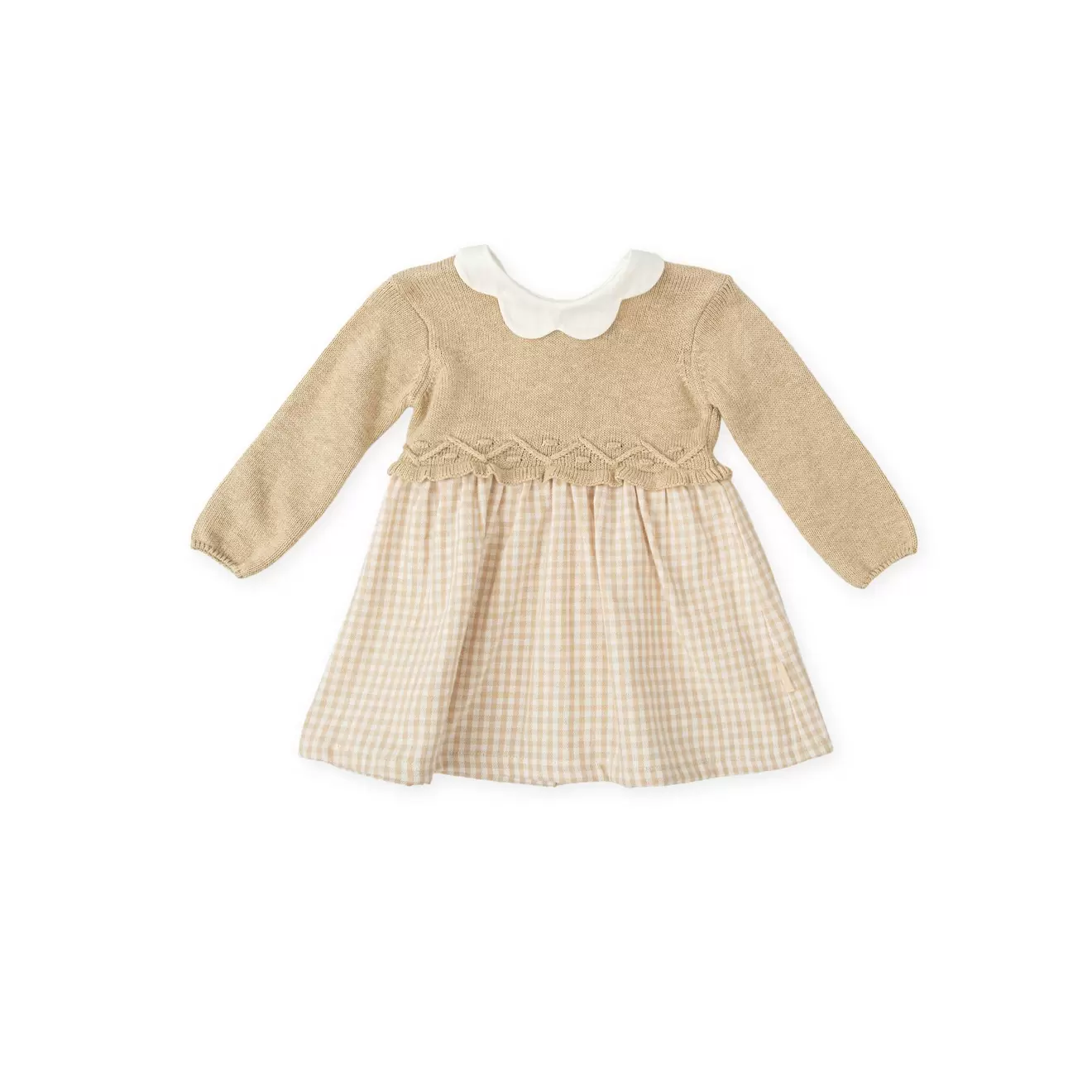 KNIT & GINGHAM DRESS