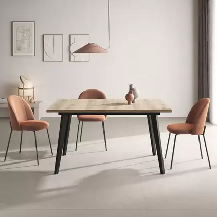 Mesa extensible con patas metálicas inclinadas 120(171)x90cm y 140(191)x90cm