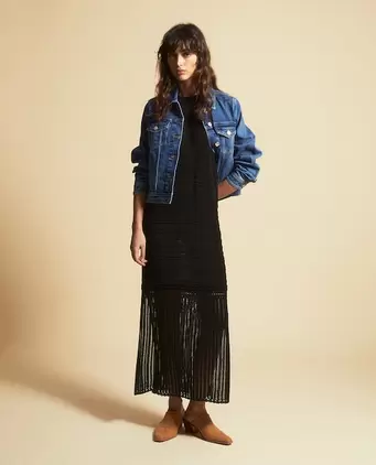 Vestido largo calado