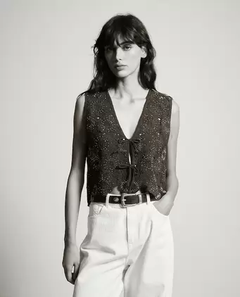 Chaleco crochet beads