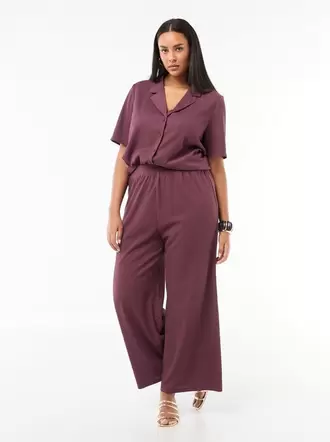 Pantalón ancho de punto gofrado