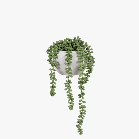 HOME DECÓ PLANTA ARTIFICIAL COLGANTE MACETA REDONDA PEQUEÑA