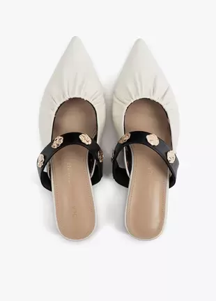 Flat Shoe with Elastic and Metallic Appliques