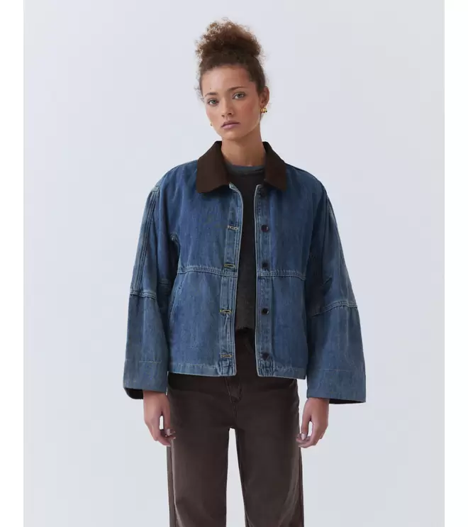 CAZADORA DENIM CUELLO CONTRASTE