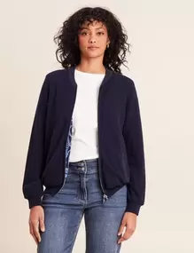Gilet réversible esprit bomber bleu femme