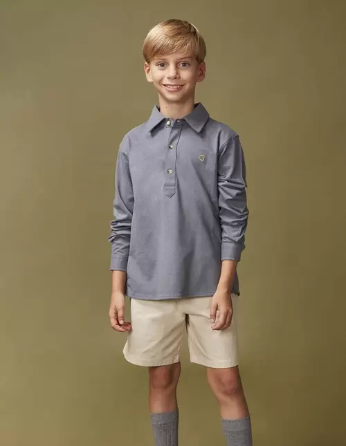 Camisa polo azul claro