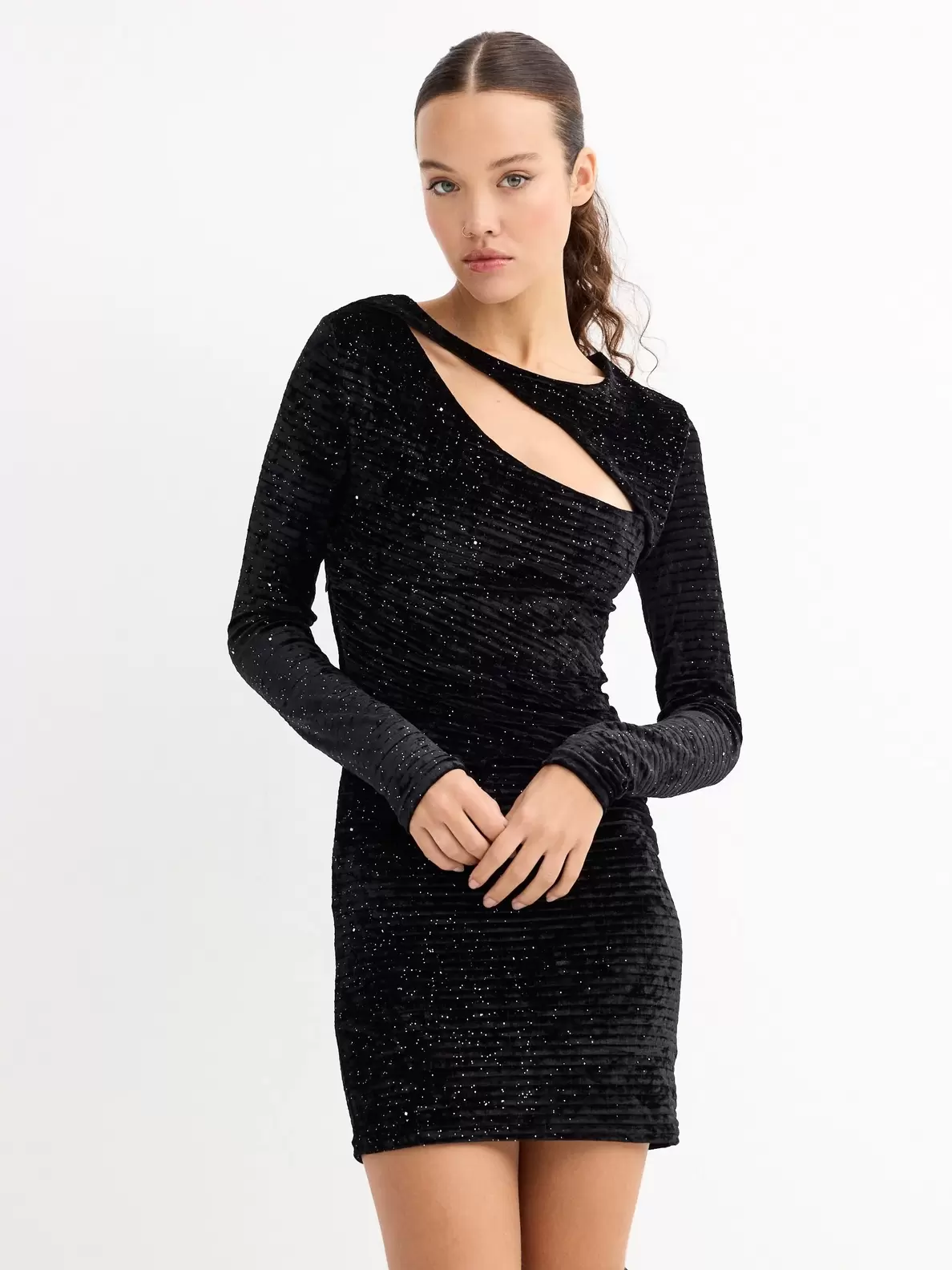 Vestido terciopelo drapeado