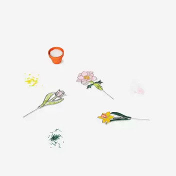 Flores de “vidrio” teñido DIY