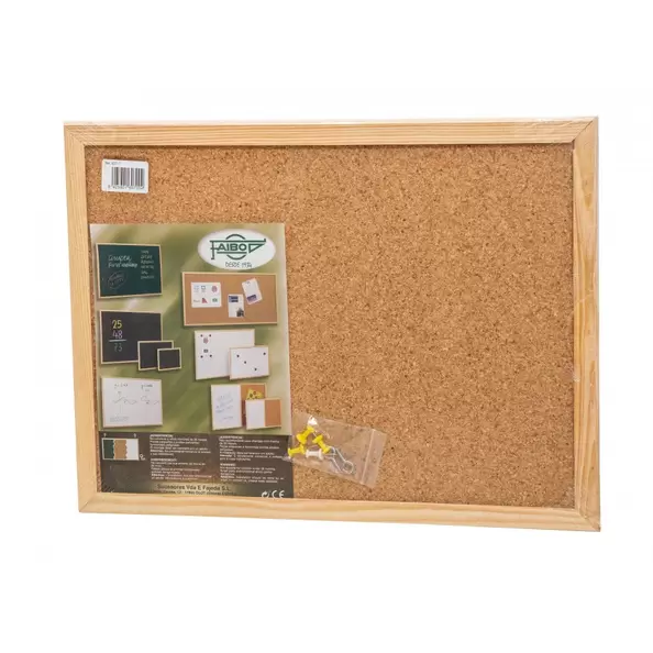 FAIBO TABLERO CORCHO MARCO MADERA 30X40 CM