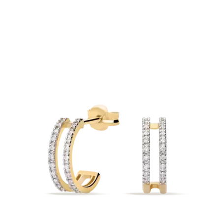 Aro diamante natural 0.18 ct. oro 18 quilates