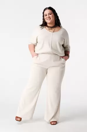 Pantalón wide leg con lúrex