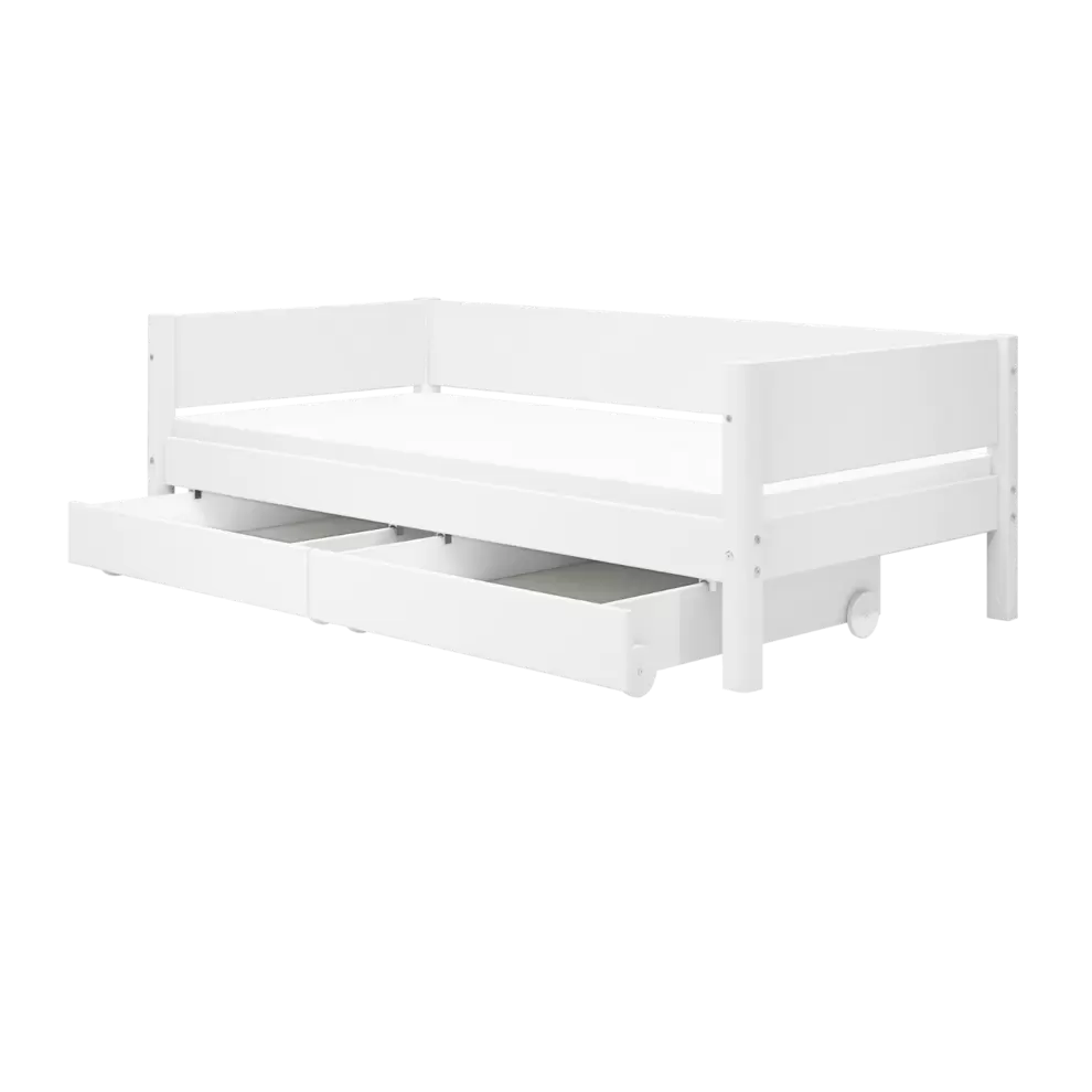 Cama individual con almacenaje, 90x200 cm, Blanco