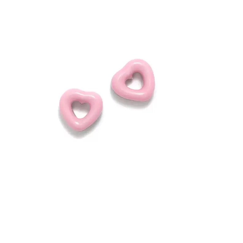 DONUT HEART PINK EARRINGS