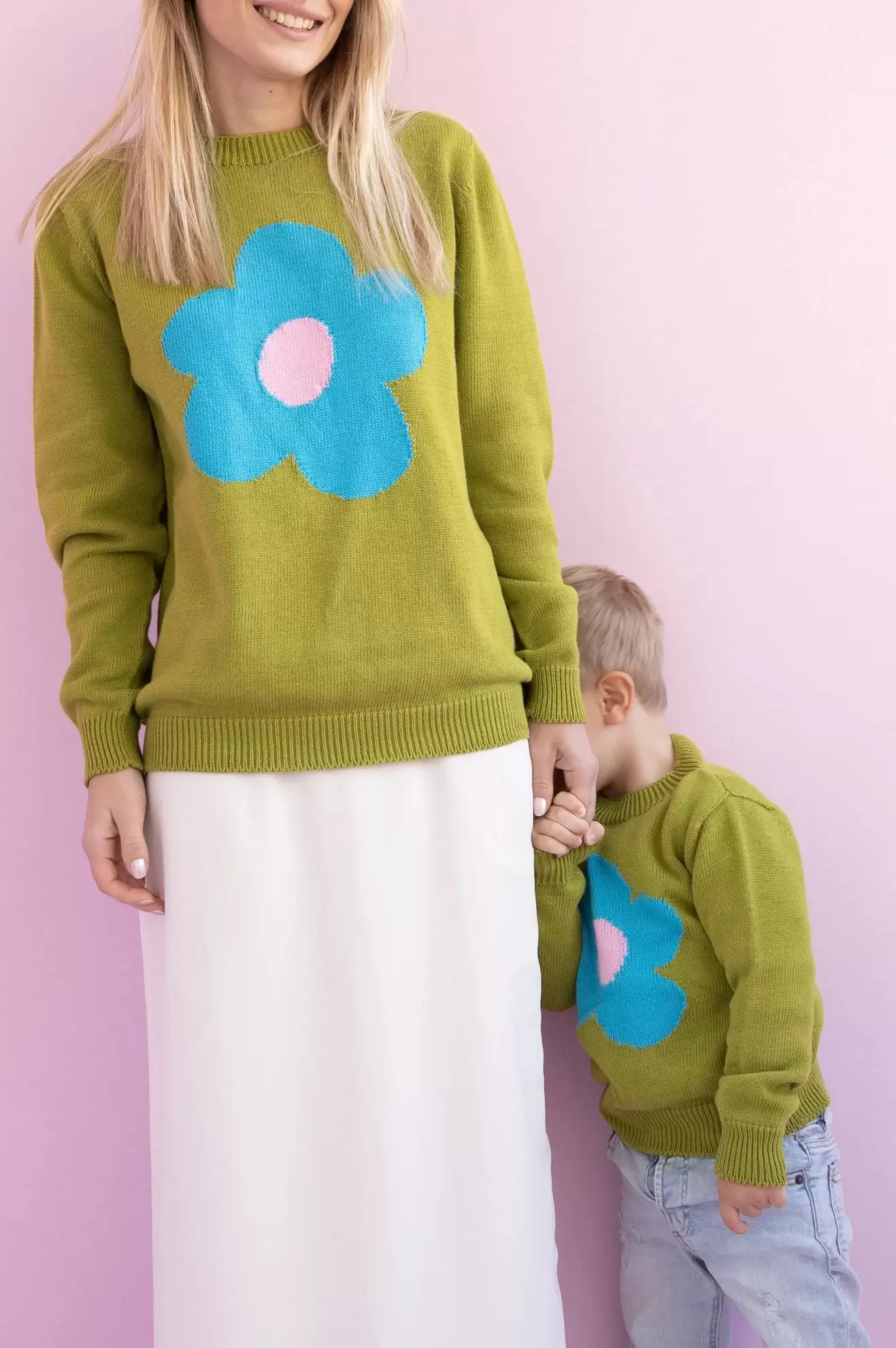 WOMEN'S GREEN COTTON FLORAL JERSEY