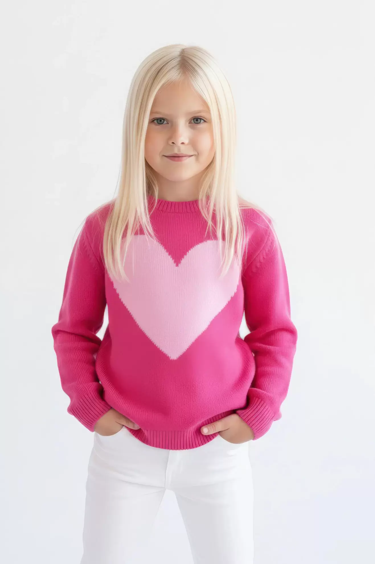 Fuchsia Cotton Infant Jersey Heart