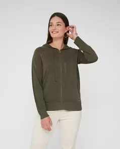 Chaqueta Punto Con Hilo Metalico Y Strass Caqui