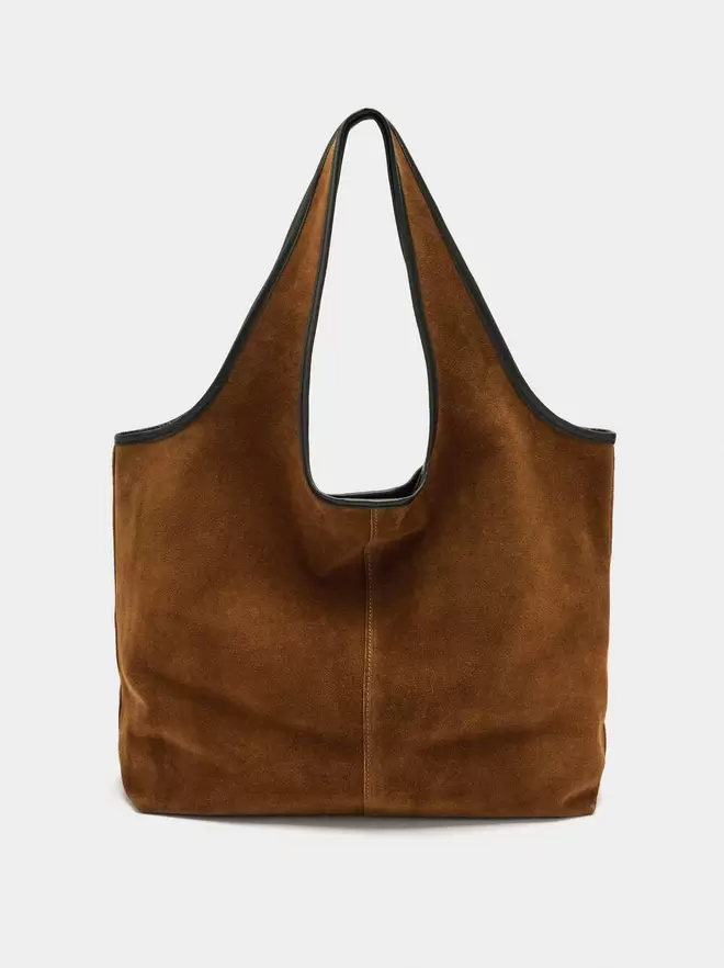 Bolso de hombro de piel