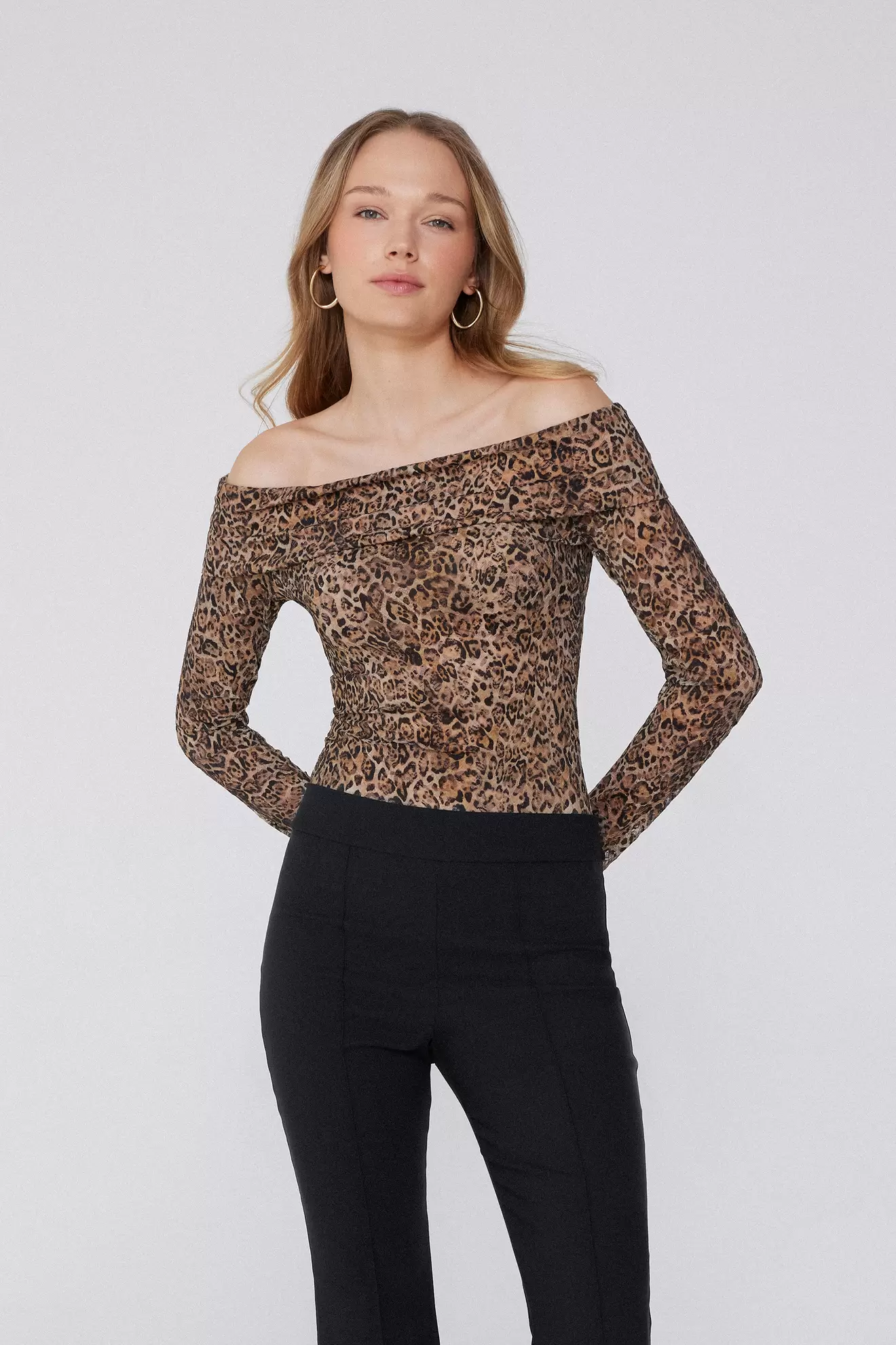 Body Manga Larga Encaje Iconic Leopard