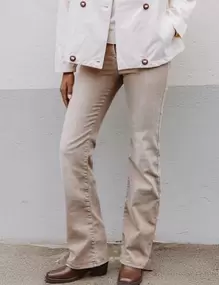 Jean magique L'Unique coupe bootcut denim beige femme