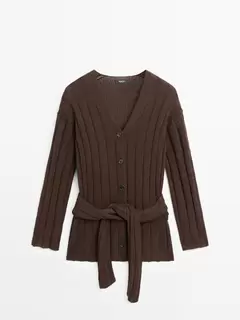 Cárdigan punto detalle cintura