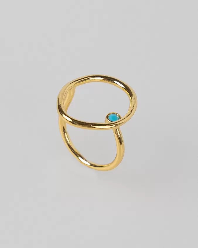 Anillo con detalle de turquesa