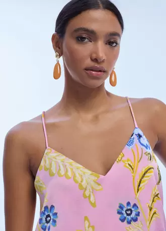 Satin Slip Top with Print