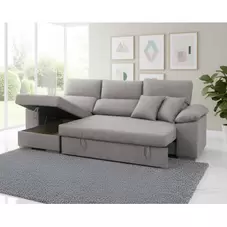 Sofá cama chaise longue izquierda Álvaro 265 cm con arcón abatible.