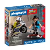 Persecución en moto playmobil