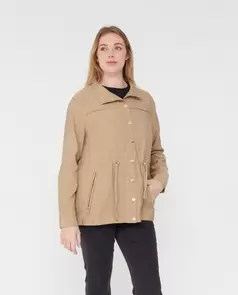 Chaqueta Con Cintura Ajustable Camel