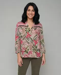 Blusa Print Tropical Multicolor