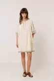 CONTRAST EMBROIDERED DRESS
