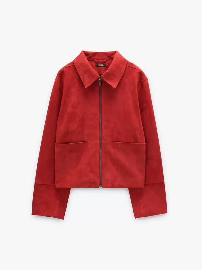 Chaqueta de piel con cremallera