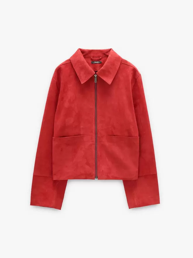 Chaqueta de piel con cremallera