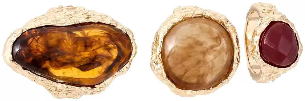 Ring-Set - Hammered Glas...