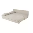 Clio - Sofá cama de 2/3 plazas con arcón de tela reciclada beige