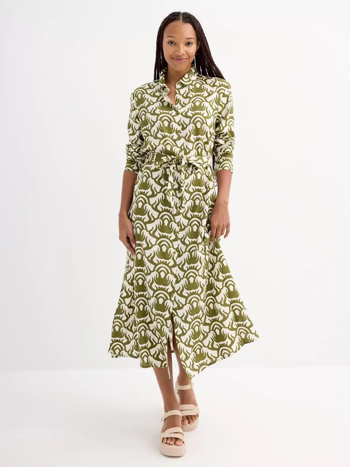 Vestido camisero maxi...