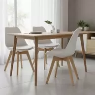 Silla Fina estilo nórdico patas de madera 83x45x48 cm